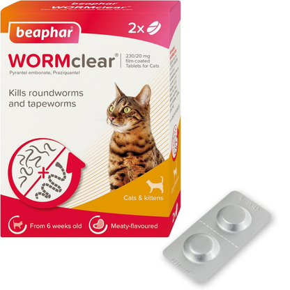 Beaphar WORMclear for Cats, Beaphar WORMclear tablets, Beaphar cat worming tablets, Beaphar wormer for cats UK, cat worming tablets UK, vet strength cat wormer, cat deworming tablets, worm tablets for cats, cat roundworm treatment, cat tapeworm treatment, kitten worming tablets, kitten dewormer UK, cat intestinal worm treatment, cat parasite treatment tablets, meat flavoured cat worm tablets, easy administer cat wormer, over the counter cat wormer UK, praziquantel cat wormer, pyrantel embonate cat wormer,
