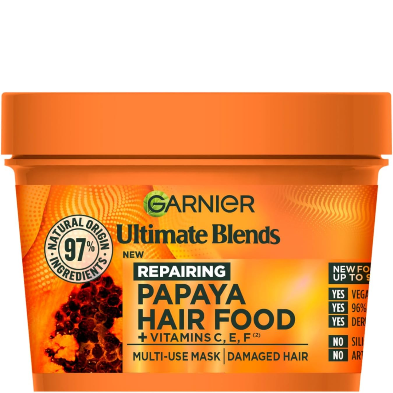 Garnier Hair Food Papaya, Garnier Ultimate Blends Hair Food, Garnier Papaya Hair Mask, Garnier Hair Food 3 in 1, Garnier Hair Food Papaya 400ml, papaya hair mask, hair food mask, 3 in 1 hair treatment, damaged hair mask, hair mask for damaged hair, hair repair mask, nourishing hair mask, vegan hair mask, cruelty free hair mask, silicone free hair mask, natural hair mask, natural origin hair treatment, papaya extract hair mask, hair mask for dry damaged hair, split ends repair mask, 